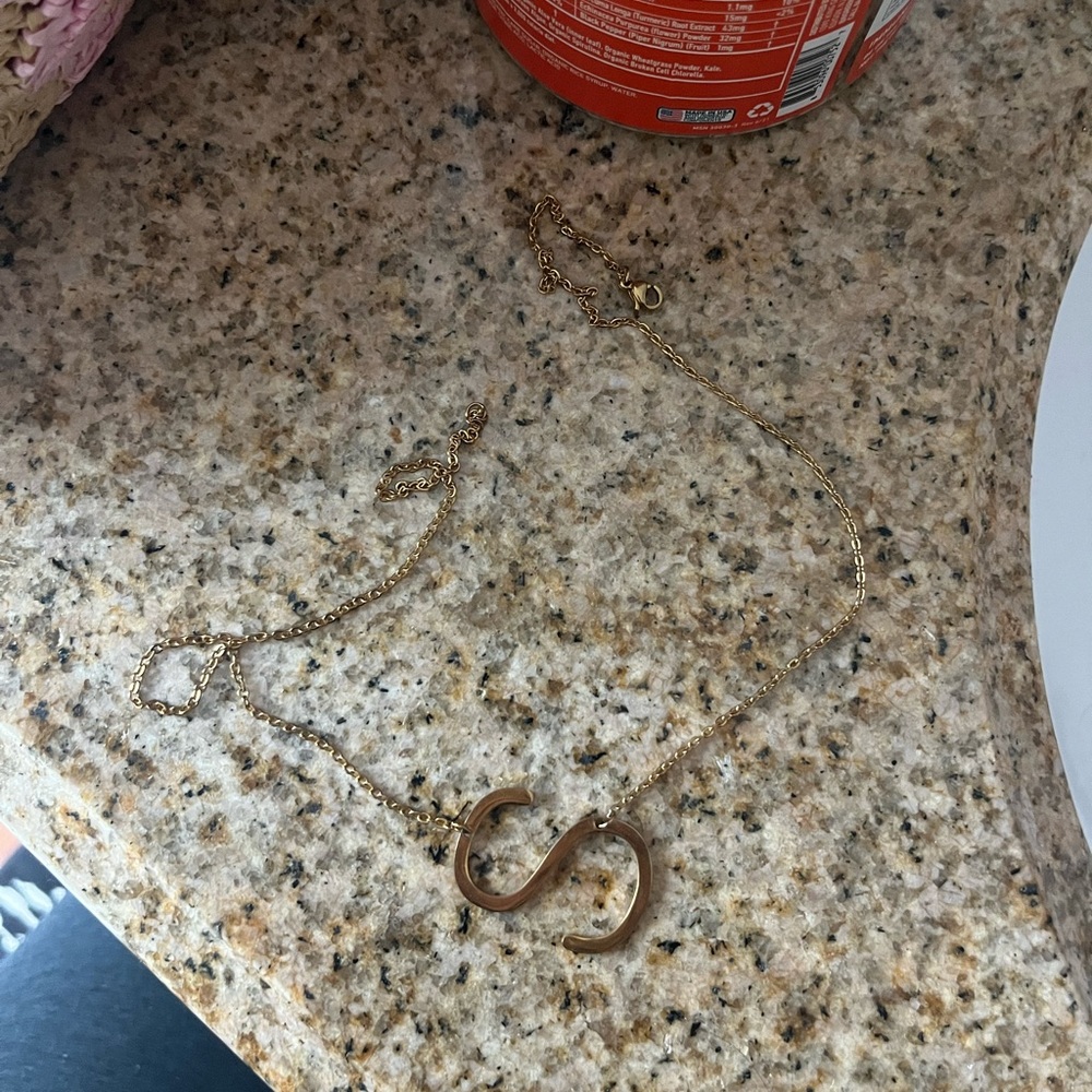 Gold s initial necklace